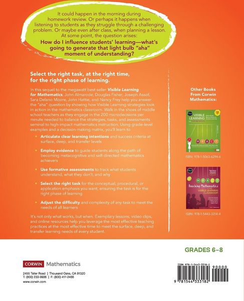 Produktbild: Teaching Mathematics in the Visible Learning Classroom, Grades 6-8