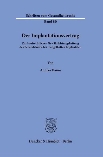 Produktbild: Der Implantationsvertrag