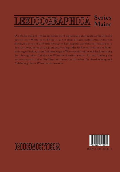 Produktbild: Tr&uuml;bners &raquo;Deutsches W&ouml;rterbuch&laquo; - ein W&ouml;rterbuch aus der Zeit des Nationalsozialismus