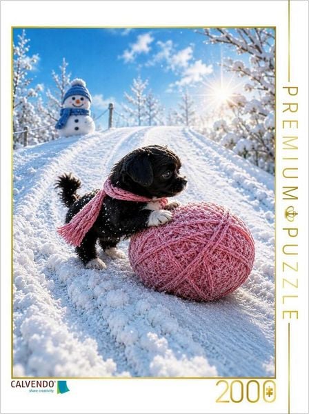 CALVENDO Puzzle Der Schatz aus rosa Wolle | 2000 Teile Lege-Größe 90 × 67 cm Foto-Puzzle für glückliche Stunden