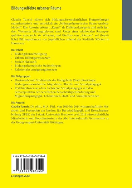 Produktbild: Bildungseffekte urbaner R&auml;ume