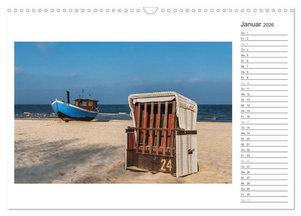 Produktbild: Zeit f&uuml;r Erholung - Insel Usedom / Geburtstagskalender (Wandkalender 2026 DIN A3 quer), CALVENDO Monatskalender