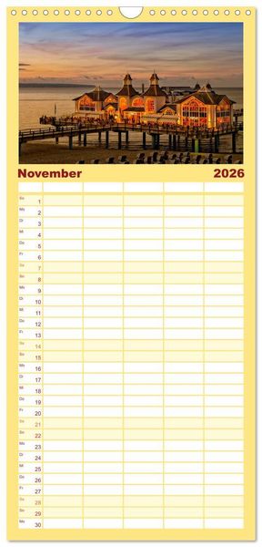 Produktbild: Familienplaner 2026 - 12 wundersch&ouml;ne Sehensw&uuml;rdigkeiten in Deutschland mit 5 Spalten (Wandkalender, 21 x 45 cm) CALVENDO