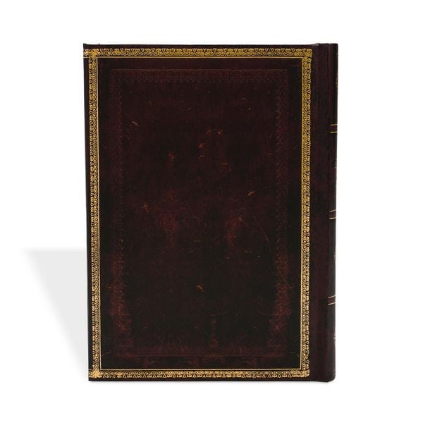 Produktbild: Hardcover Notizbuch Schwarzes Marokkoleder, Midi, Liniert