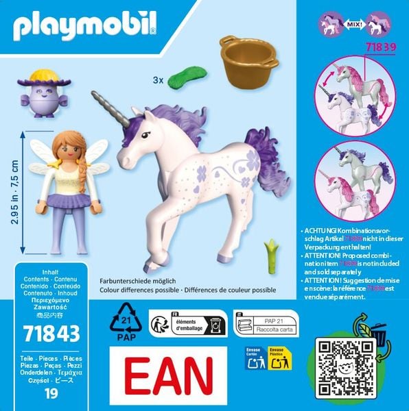 Produktbild: PLAYMOBIL 71843 Sammeleinhorn Gl&uuml;ckslavendel mit Fee