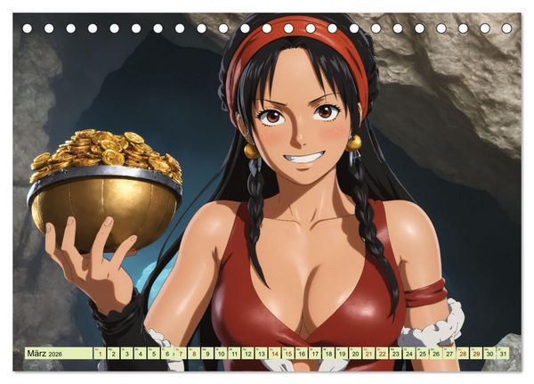 Produktbild: Anime Piraten - Waifu Edition (Tischkalender 2026 DIN A5 quer), CALVENDO Monatskalender