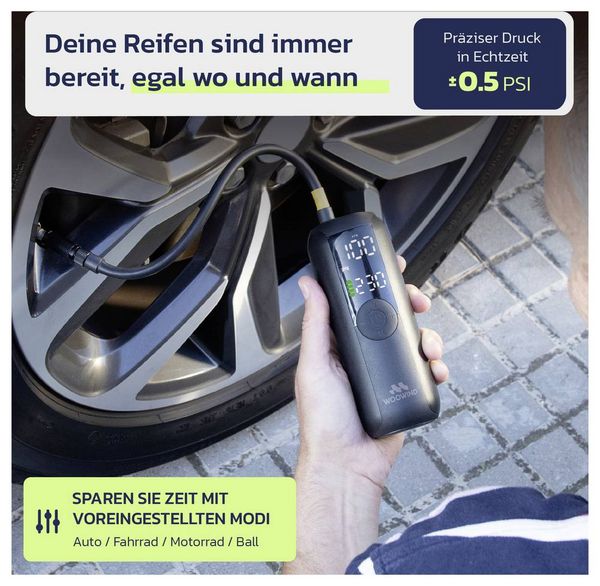 Produktbild: Woowind Elektrische Fahrradpumpe, Luftkompressor WO-LP1