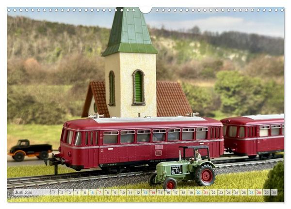 Produktbild: Retrobahnen en miniature (Wandkalender 2026 DIN A3 quer), CALVENDO Monatskalender