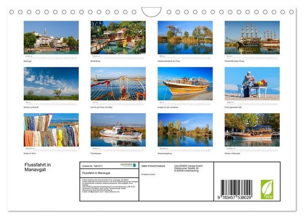 Produktbild: Flussfahrt in Manavgat (Wandkalender 2026 DIN A4 quer), CALVENDO Monatskalender