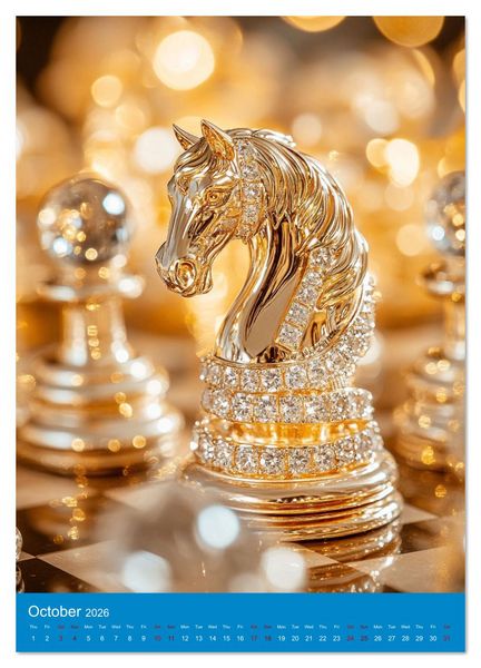 Produktbild: For Love of Chess (High Quality Premium Wall Calendar 2026 DIN A2 portrait),CALVENDO 12 Month Wall Calendar
