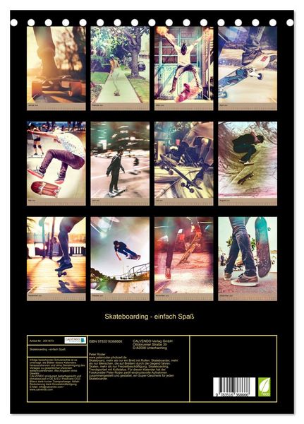 Produktbild: Skateboarding - einfach Spa&szlig; (Tischkalender 2026 DIN A5 hoch), CALVENDO Monatskalender
