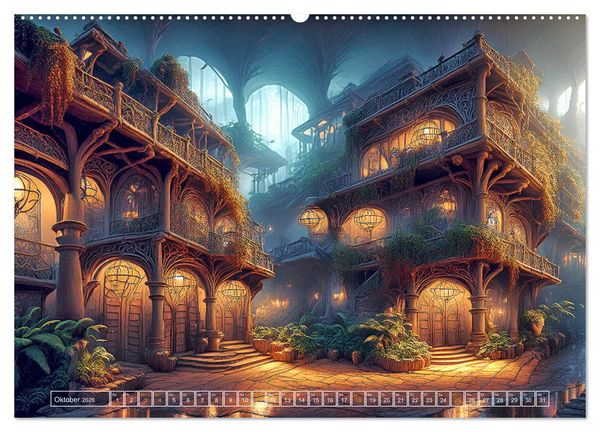 Produktbild: Die Fantasie als Architekt (Wandkalender 2026 DIN A2 quer), CALVENDO Monatskalender