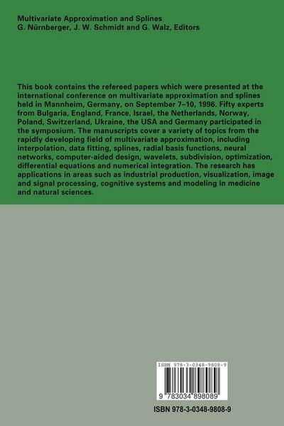 Produktbild: Multivariate Approximation and Splines