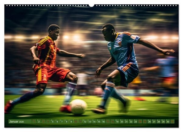 Produktbild: Fu&szlig;ball - Dynamik am Ball (hochwertiger Premium Wandkalender 2026 DIN A2 quer), Kunstdruck in Hochglanz