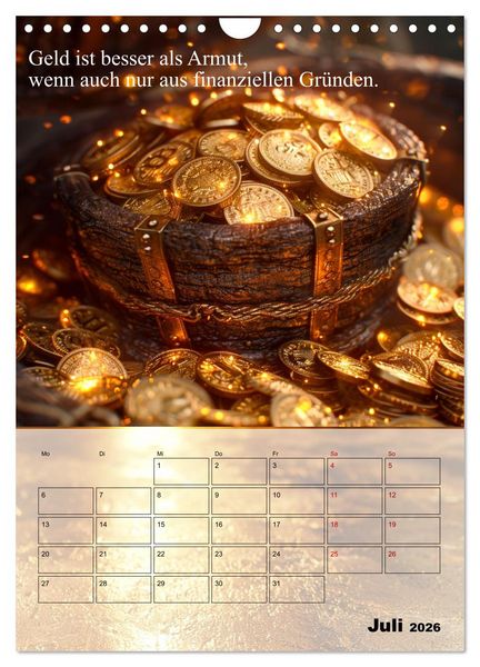 Produktbild: Der Geld-Anlock-Kalender (Wandkalender 2026 DIN A4 hoch), CALVENDO Monatskalender
