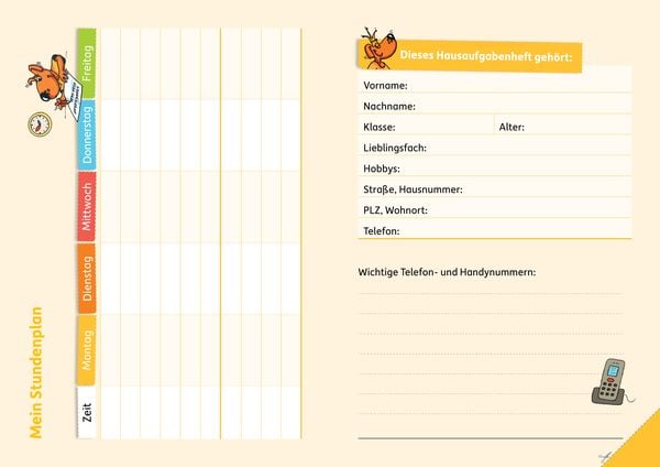 Produktbild: Hausaufgabenheft Grundschule, A5-Heft