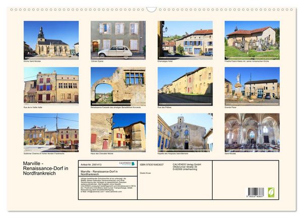 Produktbild: Marville - Renaissance-Dorf in Nordfrankreich (Wandkalender 2026 DIN A2 quer), CALVENDO Monatskalender