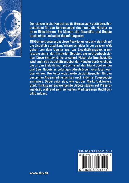 Produktbild: Buchliquidit&auml;t, Pr&auml;senzliquidit&auml;t und Bietverhalten