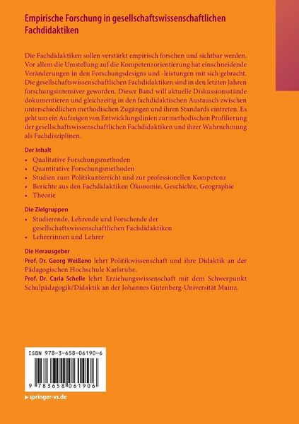 Produktbild: Empirische Forschung in gesellschaftswissenschaftlichen Fachdidaktiken