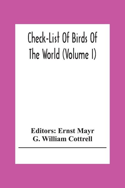 Produktbild: Check-List Of Birds Of The World (Volume I)