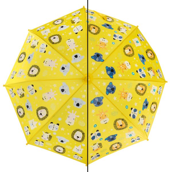 Produktbild: Idena Regenschirm Magic Tiere gelb &Oslash;83x66cm
