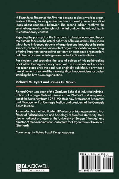 Produktbild: Behavioral Theory of the Firm