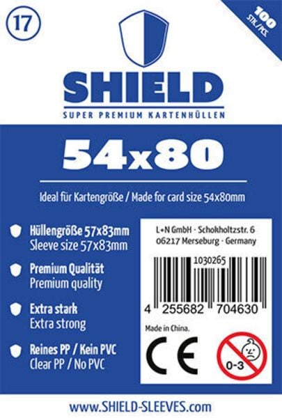 Shield Super Premium 17: Kartenhüllen für Karten bis 54 × 80 mm