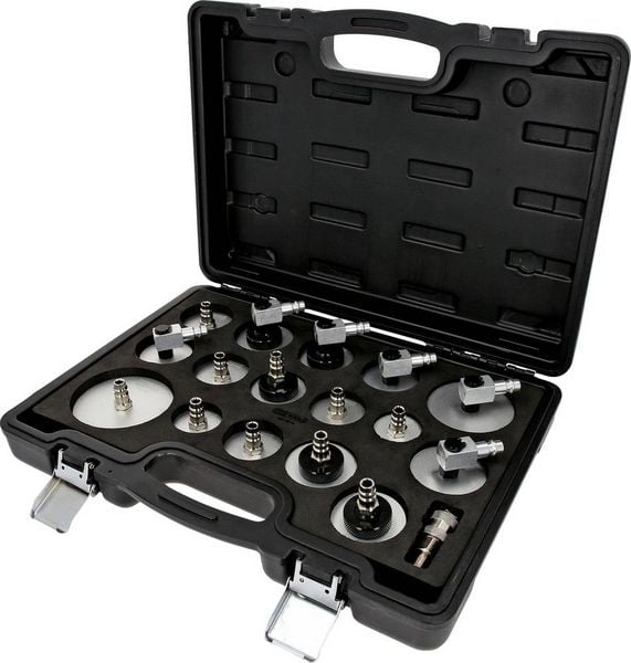 Produktbild: KS Tools 160.0815 Universal-Entl&uuml;fterstutzen-Adapter-Satz zur Bremsenentl&uuml;ftung, 17-tlg