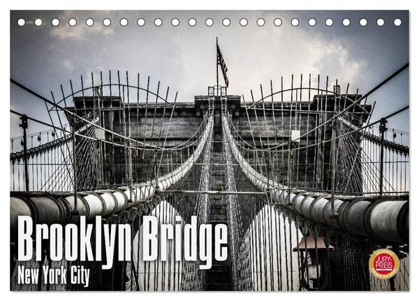 Brooklyn Bridge - New York City (Tischkalender 2024 DIN A5 quer), CALVENDO Monatskalender
