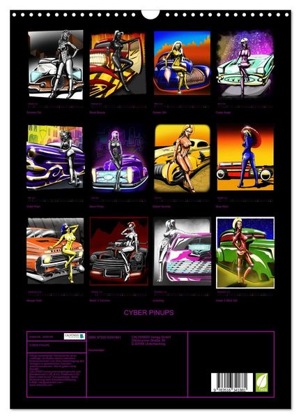 Produktbild: CYBER PINUPS (Wandkalender 2026 DIN A3 hoch), CALVENDO Monatskalender