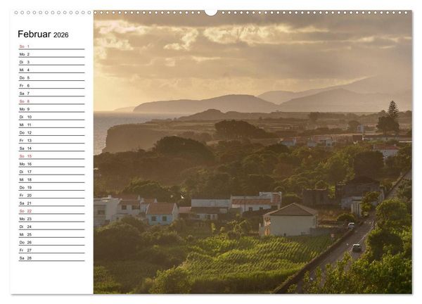 Produktbild: Azoren - S&atilde;o Miguel (hochwertiger Premium Wandkalender 2026 DIN A2 quer), Kunstdruck in Hochglanz