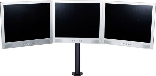 Produktbild: SpeaKa Professional SP-1664324 Monitor-Tischhalterung 3 Display(s) 33,0 cm (13") - 61 cm (24") Schwarz H&ouml;henverstellbar, Schwenkbar, Rotierbar