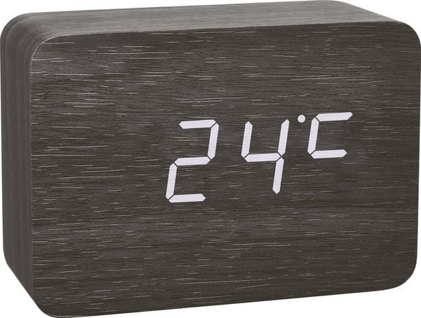 Produktbild: TFA Dostmann 60.2549.01 Funk Wecker Holz, Schwarz Alarmzeiten 1