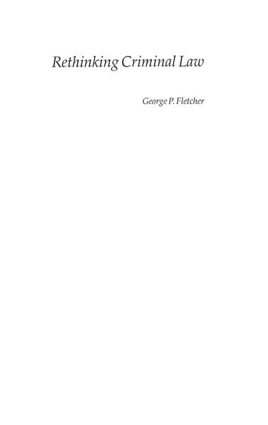 Produktbild: Rethinking Criminal Law