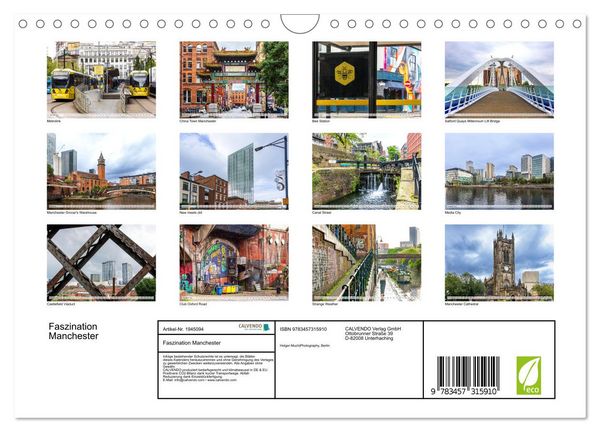 Produktbild: Faszination Manchester (Wandkalender 2026 DIN A4 quer), CALVENDO Monatskalender