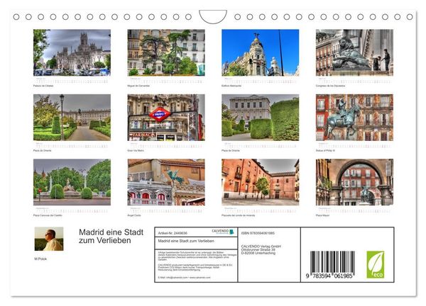 Produktbild: Madrid eine Stadt zum Verlieben (Wandkalender 2027 DIN A4 quer), CALVENDO Monatskalender