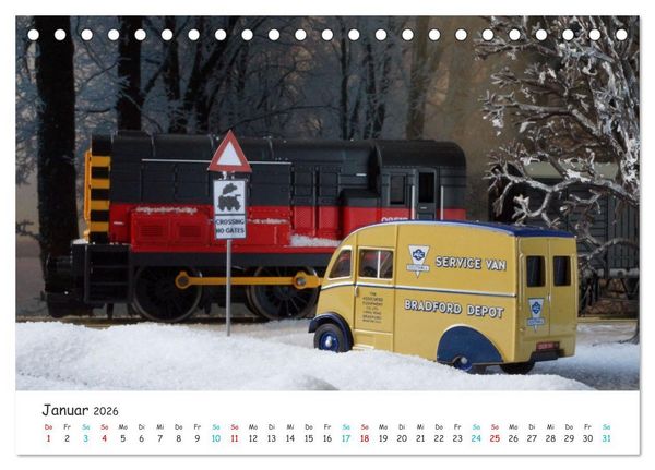 Produktbild: Autos auf der Modellbahn (Tischkalender 2026 DIN A5 quer), CALVENDO Monatskalender