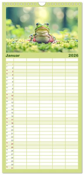 Produktbild: Familienplaner 2026 - Lustige Amphibienbande mit 5 Spalten (Wandkalender, 21 x 45 cm) CALVENDO