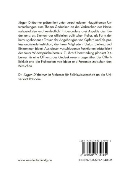 Produktbild: Schwierigkeiten mit dem Gedenken