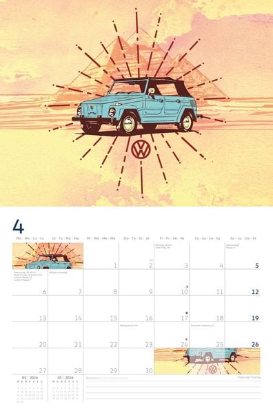 Produktbild: VW Broschürenkalender 2026 mit Illustrationen
