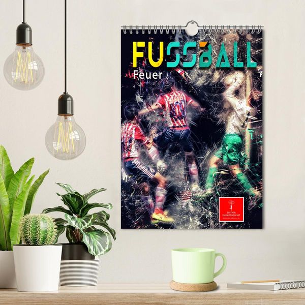 Produktbild: Fu&szlig;ball - Feuer (Wandkalender 2026 DIN A4 hoch), CALVENDO Monatskalender