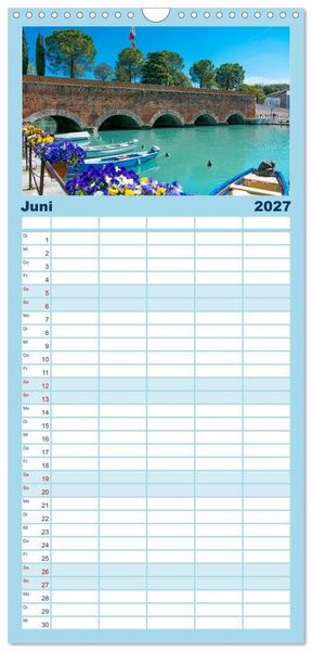 Produktbild: Familienplaner 2027 - Traumziel am Gardasee. Peschiera del Garda mit 5 Spalten (Wandkalender, 21 x 45 cm) CALVENDO