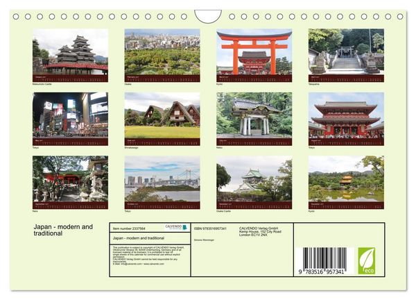 Produktbild: Japan - modern and traditional (Wall Calendar 2027 DIN A4 landscape), CALVENDO 12 Month Wall Calendar