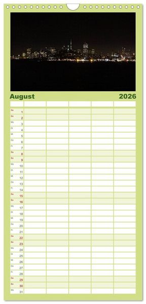 Produktbild: Familienplaner 2026 - San Francisco Westk&uuml;ste USA mit 5 Spalten (Wandkalender, 21 x 45 cm) CALVENDO