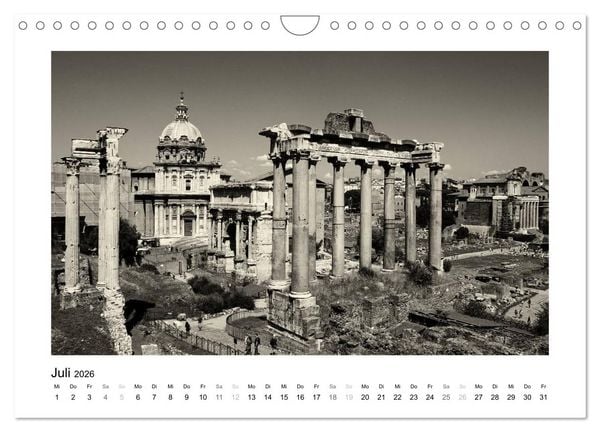 Produktbild: Rom in schwarz - weiss (Wandkalender 2026 DIN A4 quer), CALVENDO Monatskalender