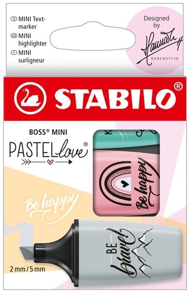 STABILO Marker BOSS MINI Pastellove Rouge/Türkis/Minzgrün 2.0 3er Set