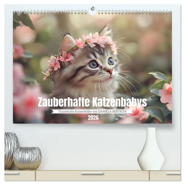 Produktbild: Zauberhafte Katzenbabys (hochwertiger Premium Wandkalender 2026 DIN A2 quer), Kunstdruck in Hochglanz