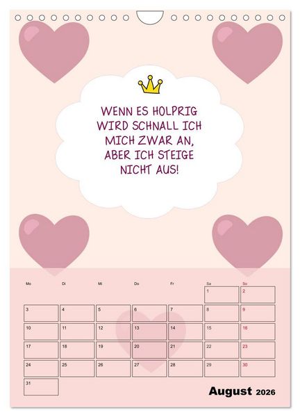Produktbild: K&ouml;nigin &uuml;ber alles! Typokalender f&uuml;r starke Frauen (Wandkalender 2026 DIN A4 hoch), CALVENDO Monatskalender