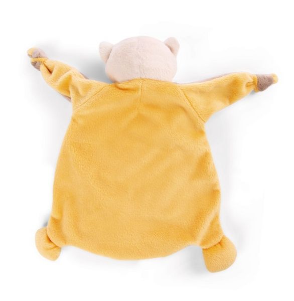Produktbild: NICI 40041 - My First Nici, Schmusetuch B&auml;r, Kuscheltier, Botschaft und Bildmotiv gestickt, kleiner Spatz, 25 x 25 cm