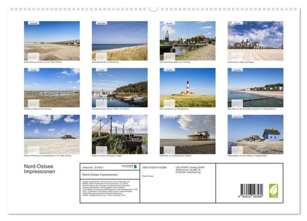 Produktbild: Nord-Ostsee Impressionen (hochwertiger Premium Wandkalender 2026 DIN A2 quer), Kunstdruck in Hochglanz